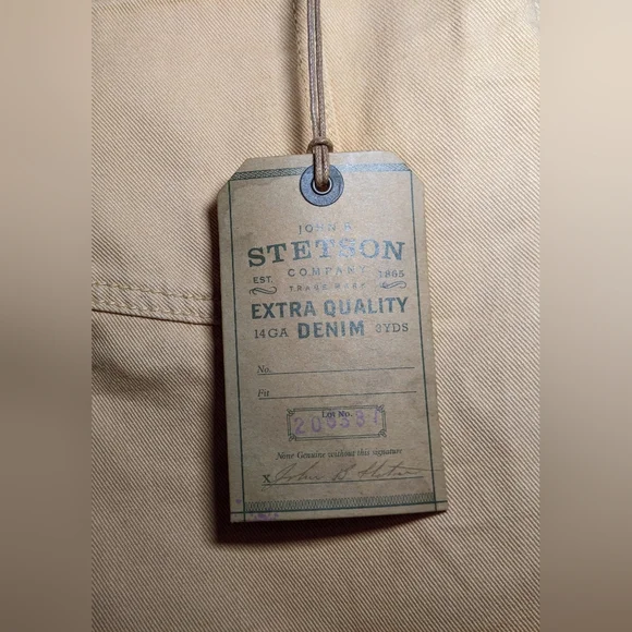 Ladies Sz 8 Stetson Western Denim Jean Skirt Straw Brown Frayed Fringe Bottom - Picture 5 of 6